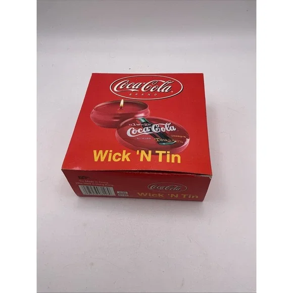 COCA-COLA Brand WICK 'N TIN Candle In Box Advertising Collectible FREE SHIP