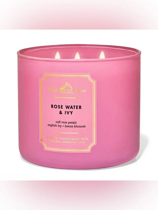 Bath Body Works Rose Water & Ivy 3-Wick Candle