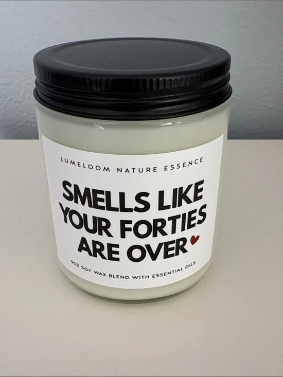 NWT 50th Birthday Candle: Smells Like Your Forties Are Over Scented Candle