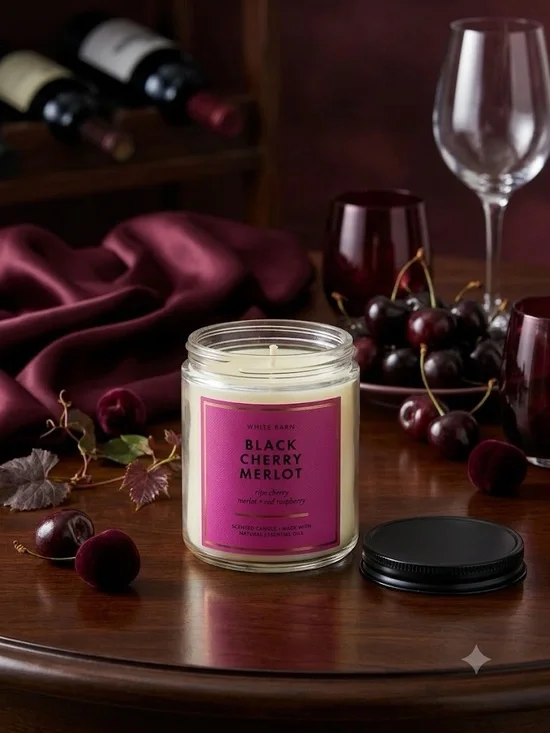 🍒 🍷 White Barn Black Cherry Merlot Single-Wick Candle