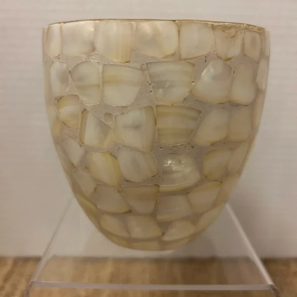 Yankee Candle Mother of Pearl Mosaic Glass Votive/ Tea Light Candle Holder