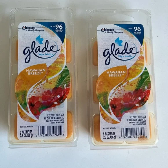 NEW 2 Packages of GLADE Wax Melts Hawaiian Breeze Scent