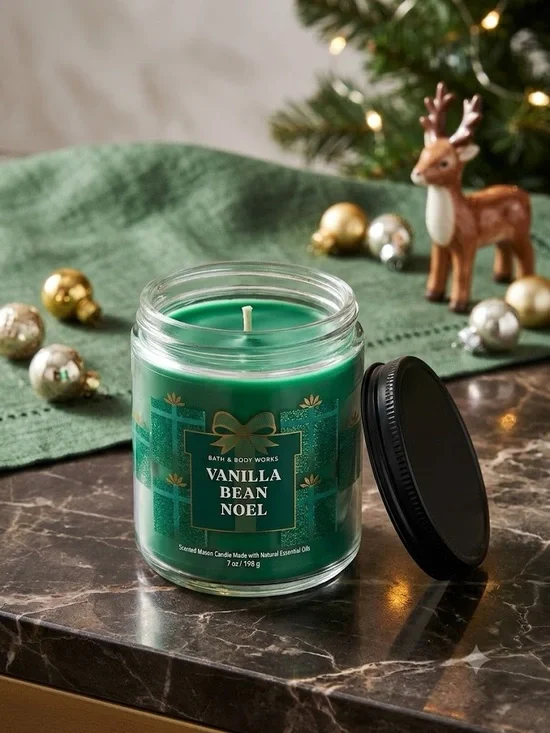 🎁 Bath & Body Works Vanilla Bean Noel Single-Wick Candle
