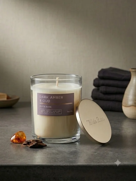 White Barn Dark Amber & Oud Single Wick Candle