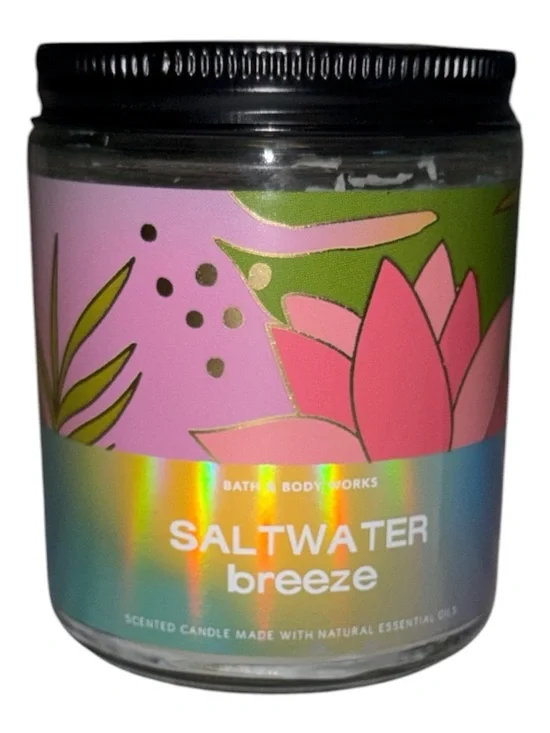 Bath & Body Works Saltwater Breeze Singe Wick Candle7 oz New