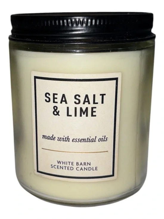 White Barn Sea Salt & Lime Single Wick Candle ocean mist summer winds beach musk