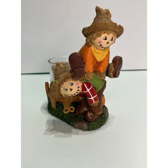 Yankee Candle Votive Holder Scarecrow Jumping Resin Fall Halloween - 1200557