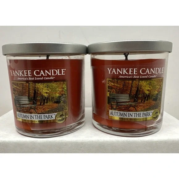 Yankee Candle Retired Autumn in The Park 7oz Tumbler Lot of 2  Fall (SEE PHOTOS)