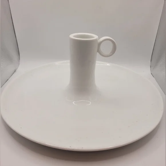 White Ceramic Candlestick Candle Holder