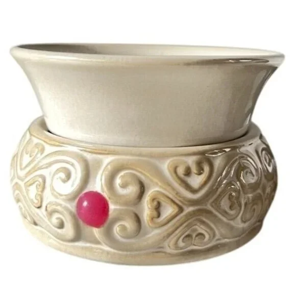 Ceramic‎ Electric Fragramce Wax Tart Warmer With Heart Design & Removable Dish