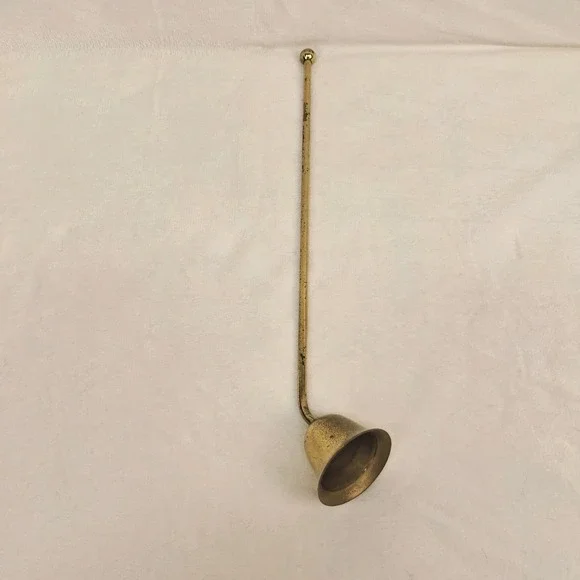 Vintage Brass Bell Candle Snuffer Patina Decorative Taper Extinguisher Tool