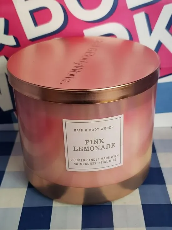 BBW Pink Lemonade Large 3 Wick Candle Home Fragrance Decor