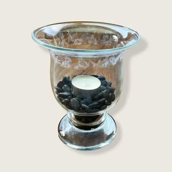 Vintage 90s Glass Candle Holder/ Vase