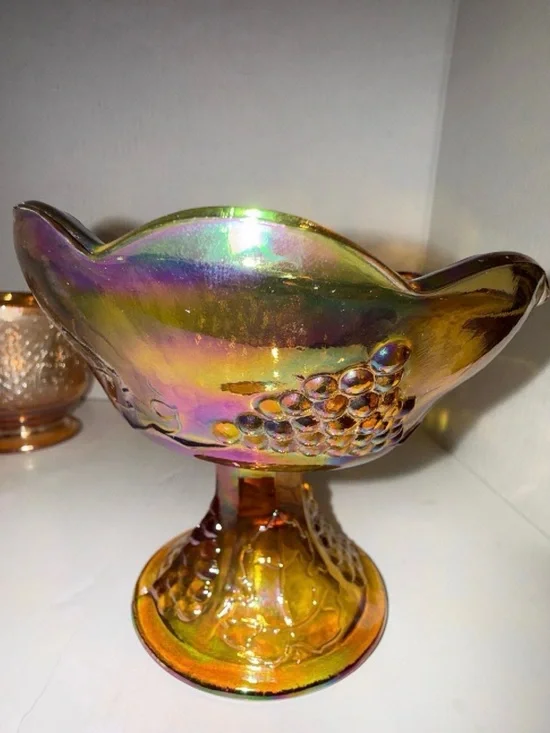 1960– Indiana Glass Co Harvest Grape Candlestick Holder
