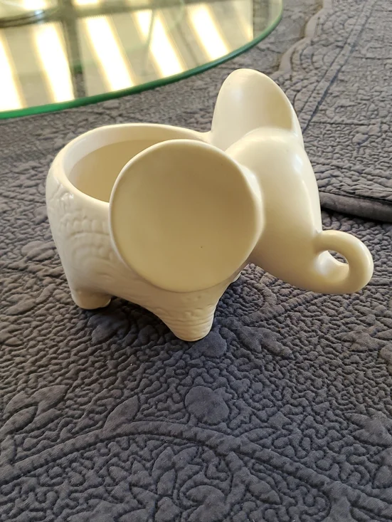 Ceramic Elephant Planter in Cream