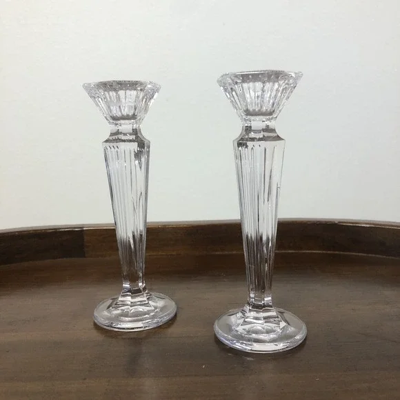 Marquis By WATERFORD Crystal Glass Matching Candlesticks SET