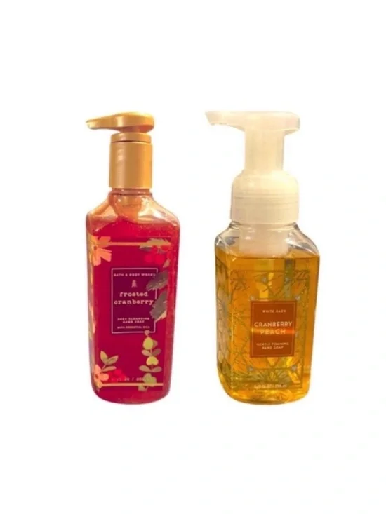 Frosted Cranberry Hand Soap and Cranberry Peach Hand Soap Set