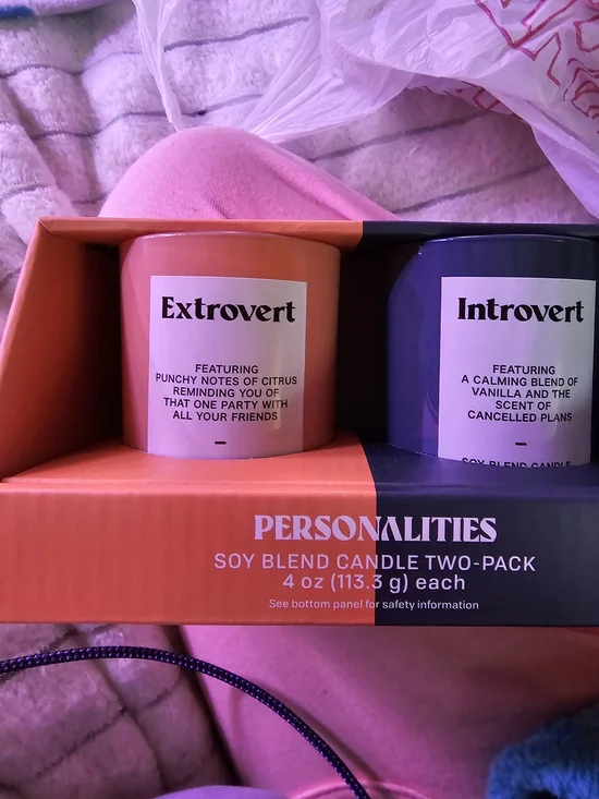 Personalities Soy Blend Candles 2-Packs Of 2 NIB Ret $10 Each ($20 Total Retail)