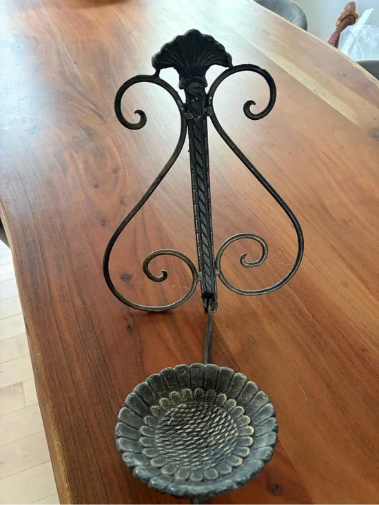 Decorative Black metal goth witchy wall hung candle holder