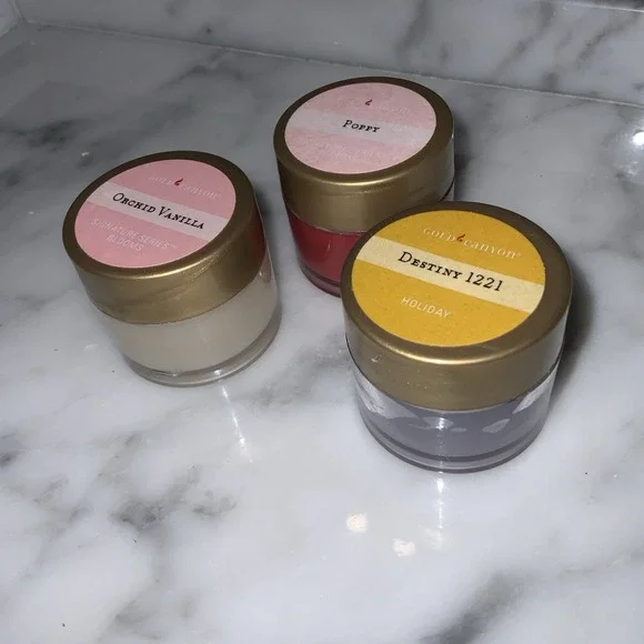 Lot 3 GOLD‎ CANYON Candles SCENT PODS 2.4 oz Melts Destiny 1221 Poppy Vanilla