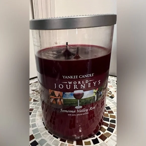 Yankee Candle World Journeys Candle Sonoma Valley Red Burned Several Times