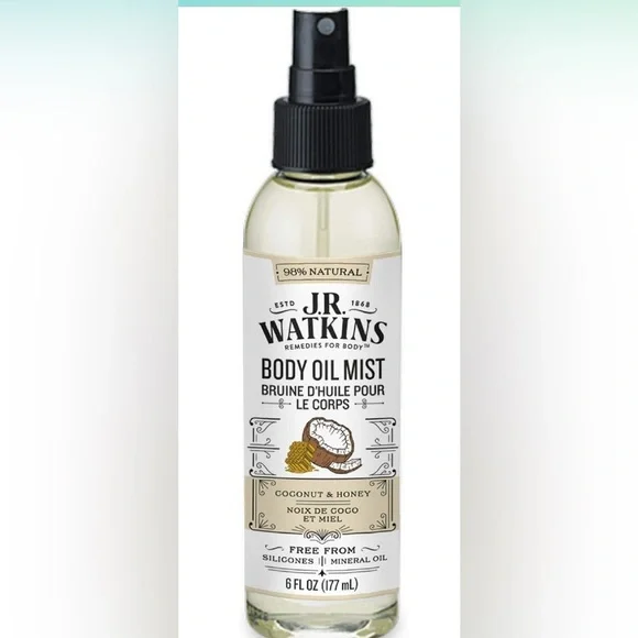 JR Watkins Natural Hydrating Body Oil Mist, Coconut Milk & Honey (059)
