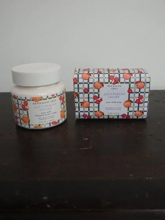 Beekman 1802 Juicy Peach Lychee Goat Milk Lotion Bar Soap