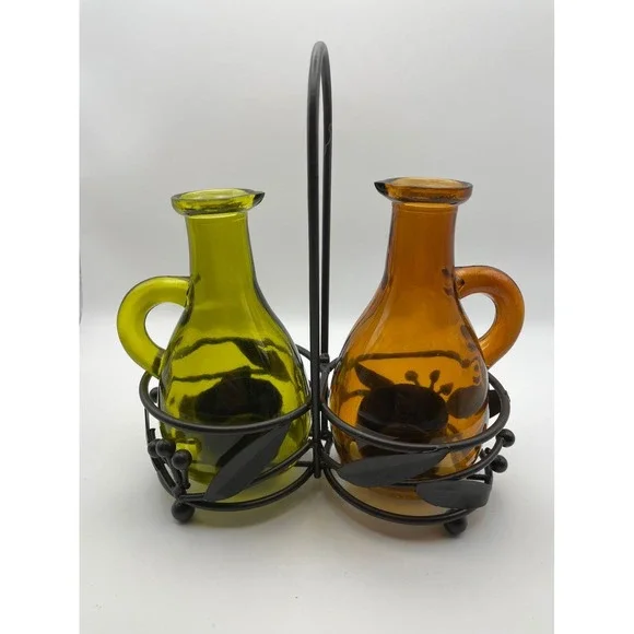 Yankee Candle Decorative Tea Light‎ Set Glass Carafes Metal Holder NIB
