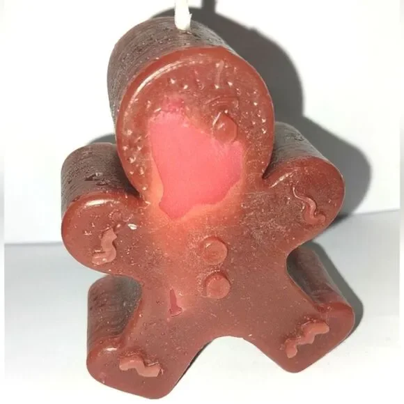 Hand crafted limited edition Gingerbread man candle