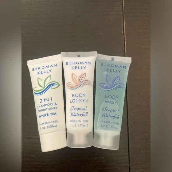 4/$25 Bergman Kelly Travel set. 3 piece set. Perfect for travel. Each 1 oz