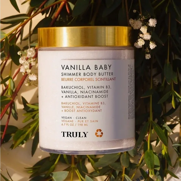 ☀️ TRULY BEAUTY Vanilla Baby Shimmer Body Butter 6.7 Oz