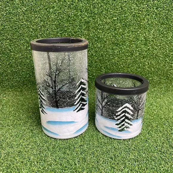 Yankee Candle Crackle Forest Tl/hs Tealight Holders 1196502 Painted Lot S/M