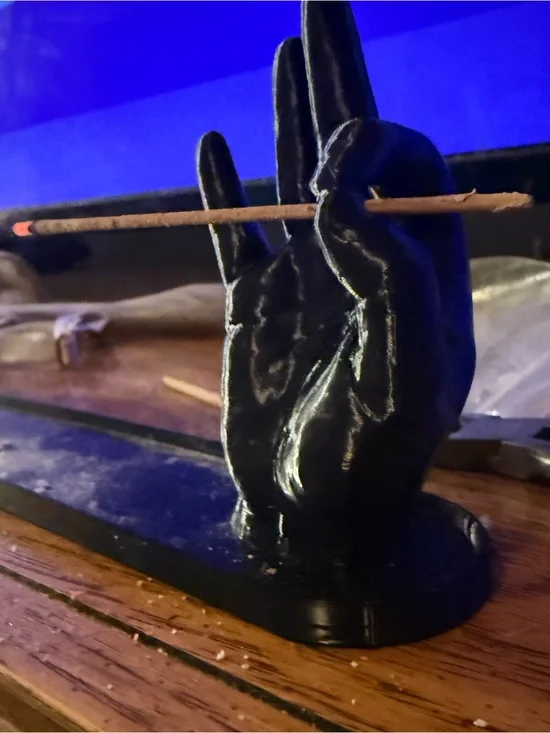 Black Hand Incense Holder - Sleek Decorative Stand