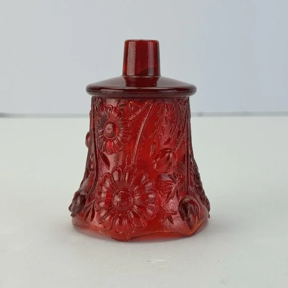 VINTAGE HOMCO RUBY RED GLASS  PEG VOTIVE  RETRO CANDLEHOLDER (READ)‎