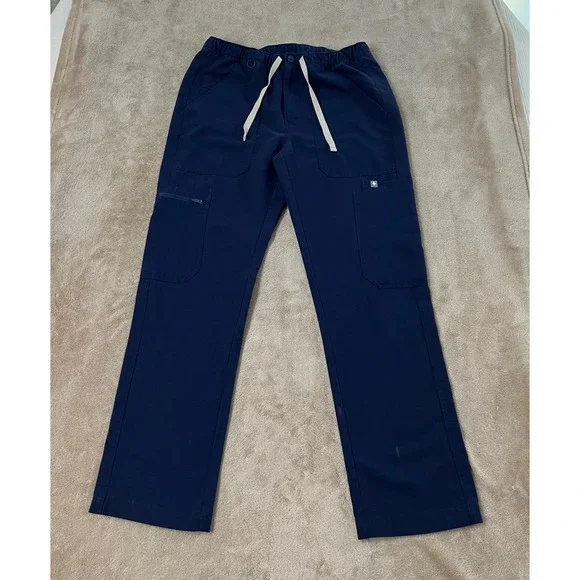 FIGS Technical Collection Scrub Pants Men's XS Navy Blue Cargo Pockets TM3001S