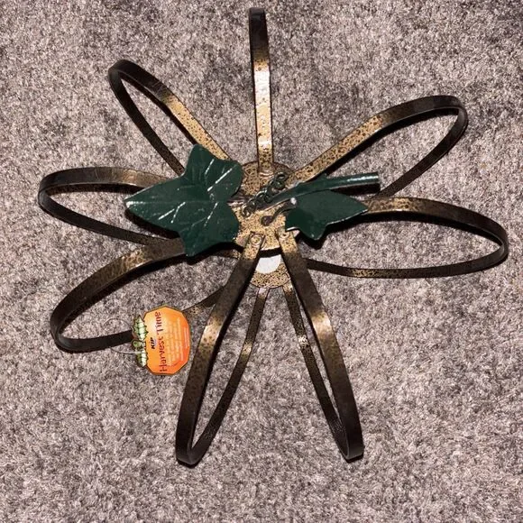 Foldable Metal Pumpkin Halloween Thanksgiving Fall KIP Candle Holder Harvest VTG