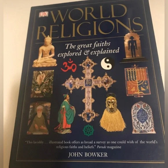 💖 DK World Religions Hardcover Book - Navy Blue & Gold