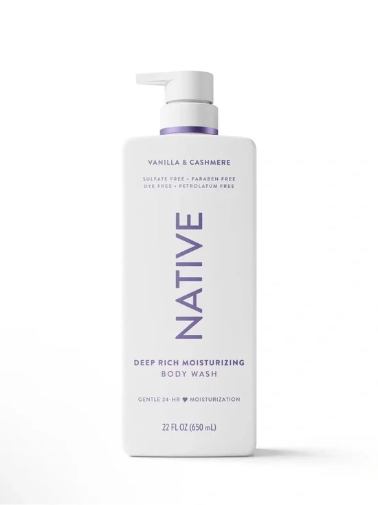 Native Body Wash Sulfate Free - Vanilla & Cashmere - 18 fl oz