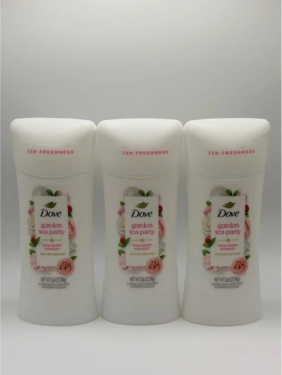 Limited Edition Dove Garden Tea Party: Rose Berry Bouquet: 3 Deodorant