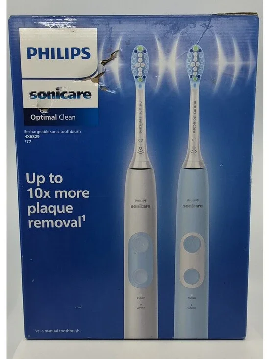 Philips Sonicare Optimal Clean Rechargeable Electric Toothbrush 2-pack HX6829/77