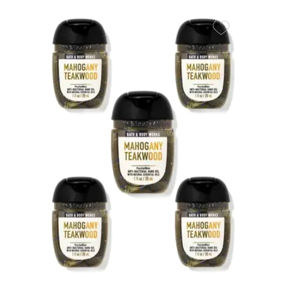 MAHOGANY TEAKWOOD POCKETBAC HAND SANITIZER 5-PACK BY BATH & BODY WORKS