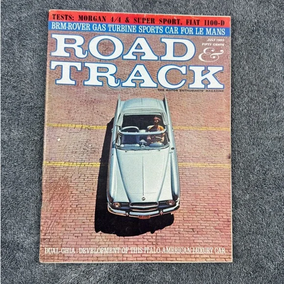 Road & Track Magazine July 1963 Dual-Ghia Morgan 4/4 Fiat‎ 1100 BRM-Rover Allard