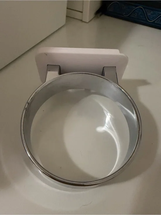 Chrome Round Wall Hair Dryer/ Straightener Holder—Silver