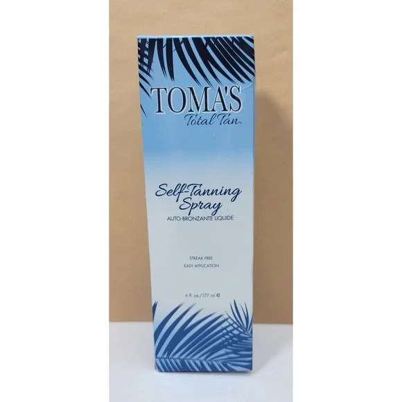 Tomas Total Tan Self-Tanning Liquid Spray 6oz with Mitt‎ Streak Free Vegan New