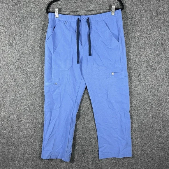 Figs Cairo Cargo Zip Fly Healthcare Scrub Pants Blue TM3001S Mens Size Small