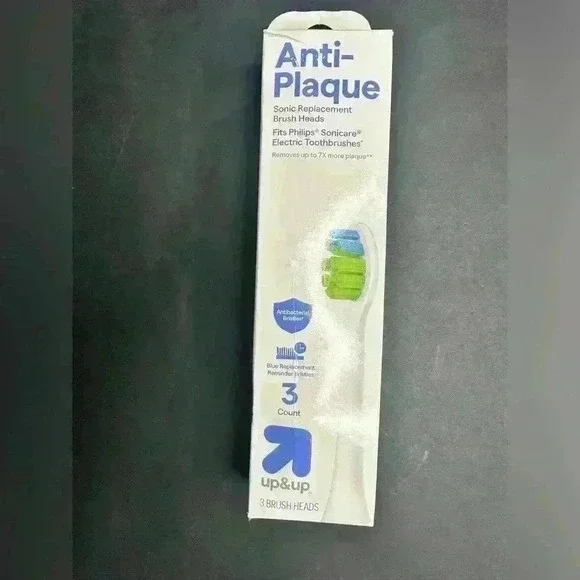 Up&UP, Anti-Plaque Pro Sonic Brush Heads.  3 Heads Bristles