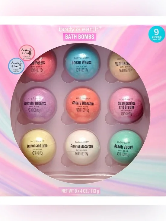 Body & Earth Bath Bomb Gift Set - Assorted Colors (9-Pack)