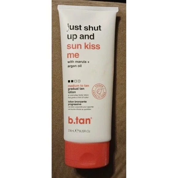 NEW b.tan Just Shut Up‎ & Sun Kiss Me Gradual Tan Lotion, Medium to Tan