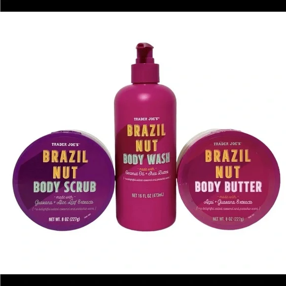 Trader Joe’s Brazil Nut Body Care Set - Body Wash Body Scrub Body Butter 2025