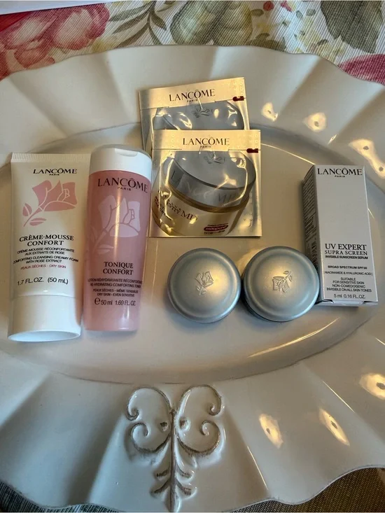 Lancome Skincare Lot Creme Mousse Tonique Genifique SPF50 7 Pc New